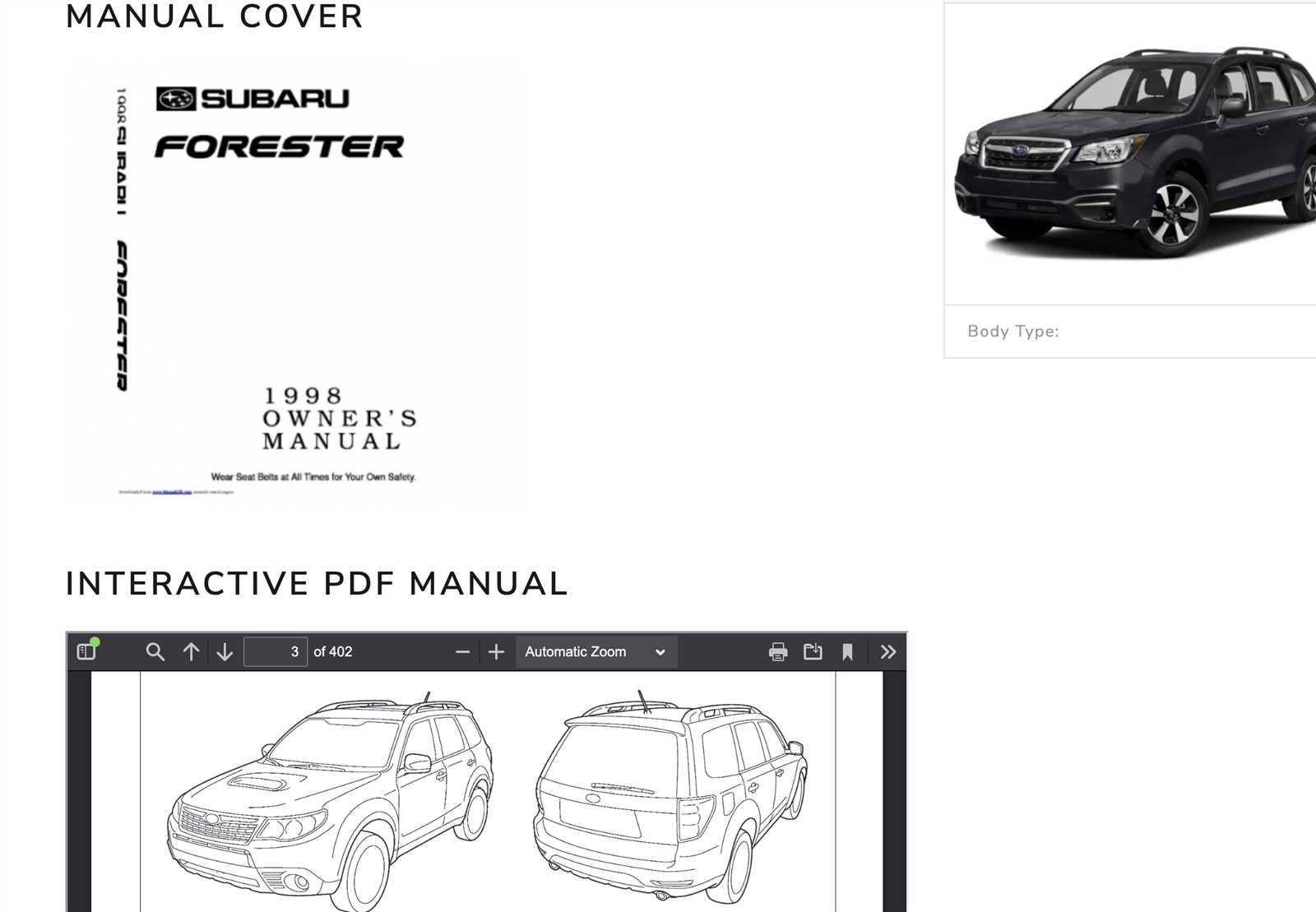 2019 subaru forester owners manual