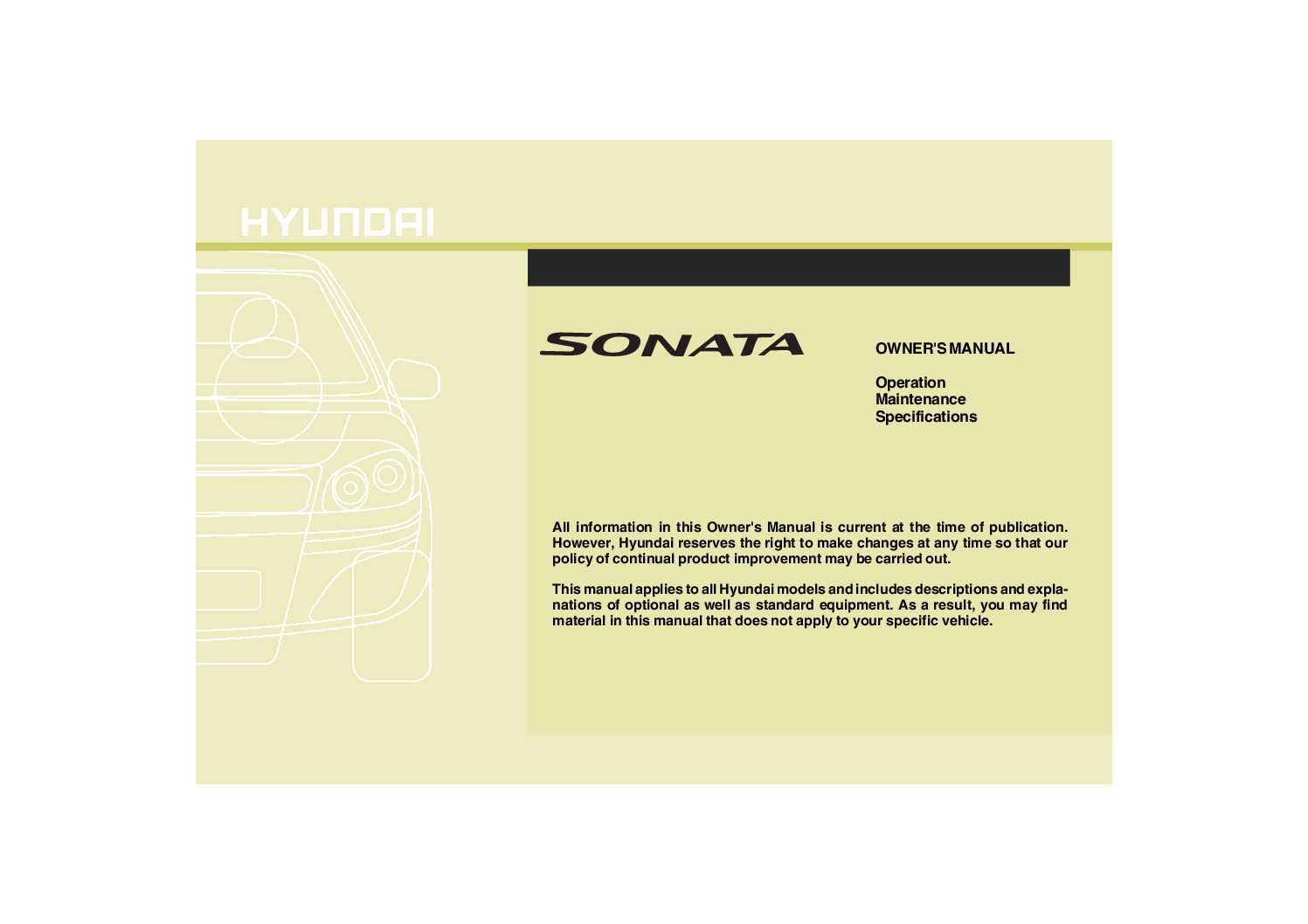 2007 hyundai sonata owners manual