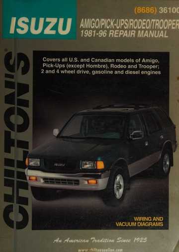 1999 isuzu amigo owners manual