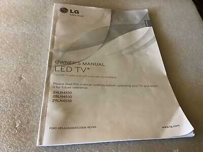 lg owners manual tv