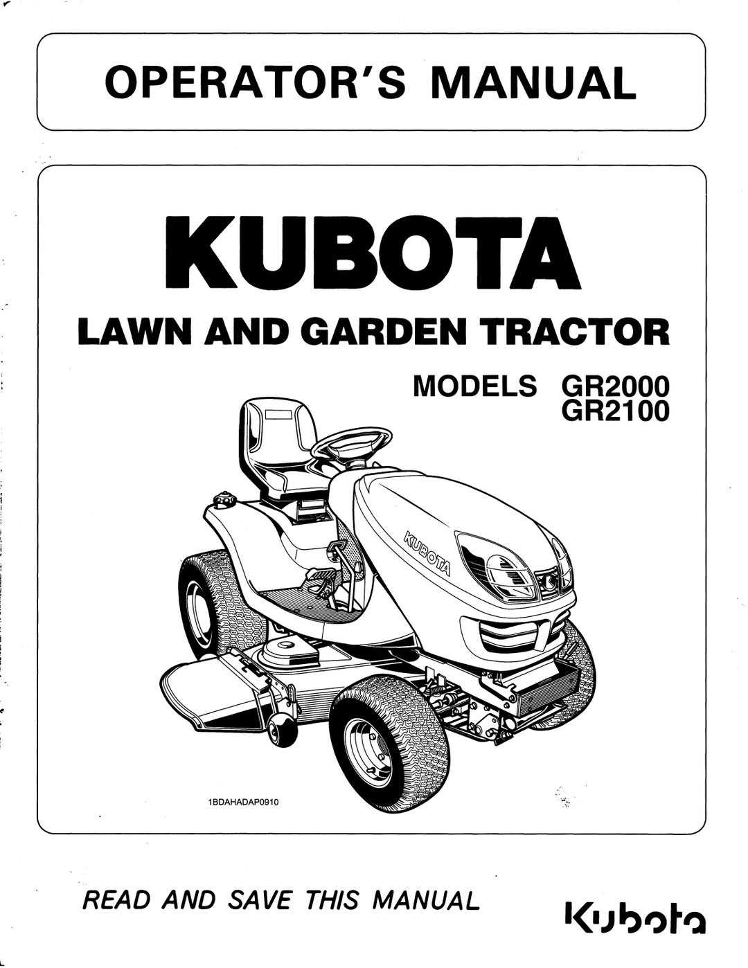 kubota t2080 owners manual