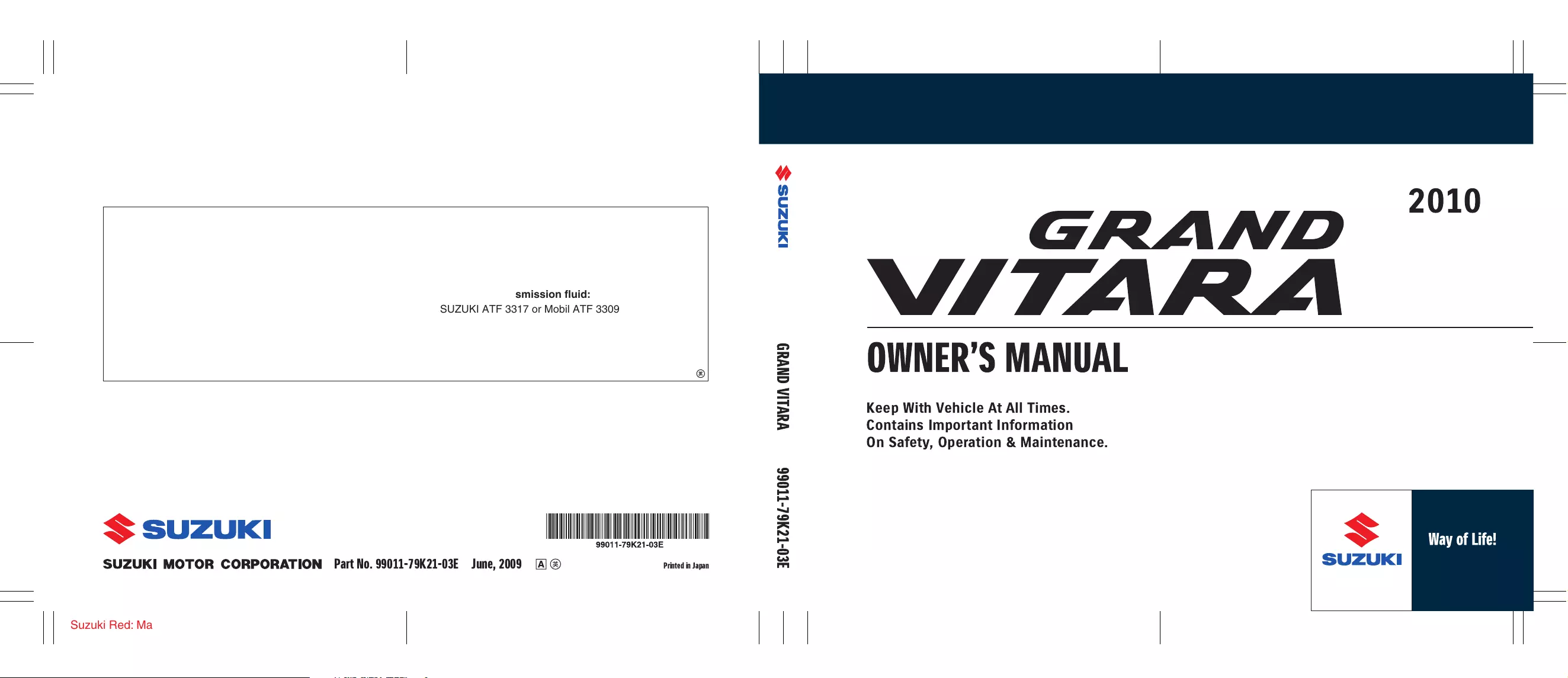 1999 suzuki vitara owners manual