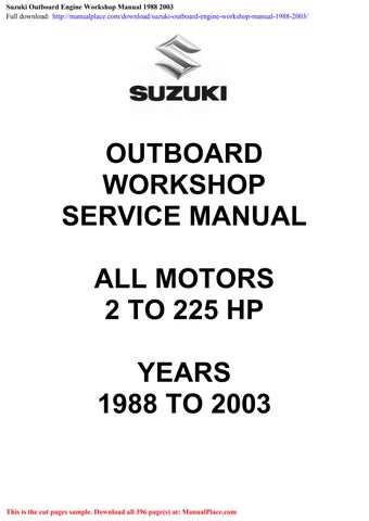 suzuki outboard motor owners manual