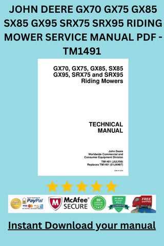 john deere gx85 owners manual