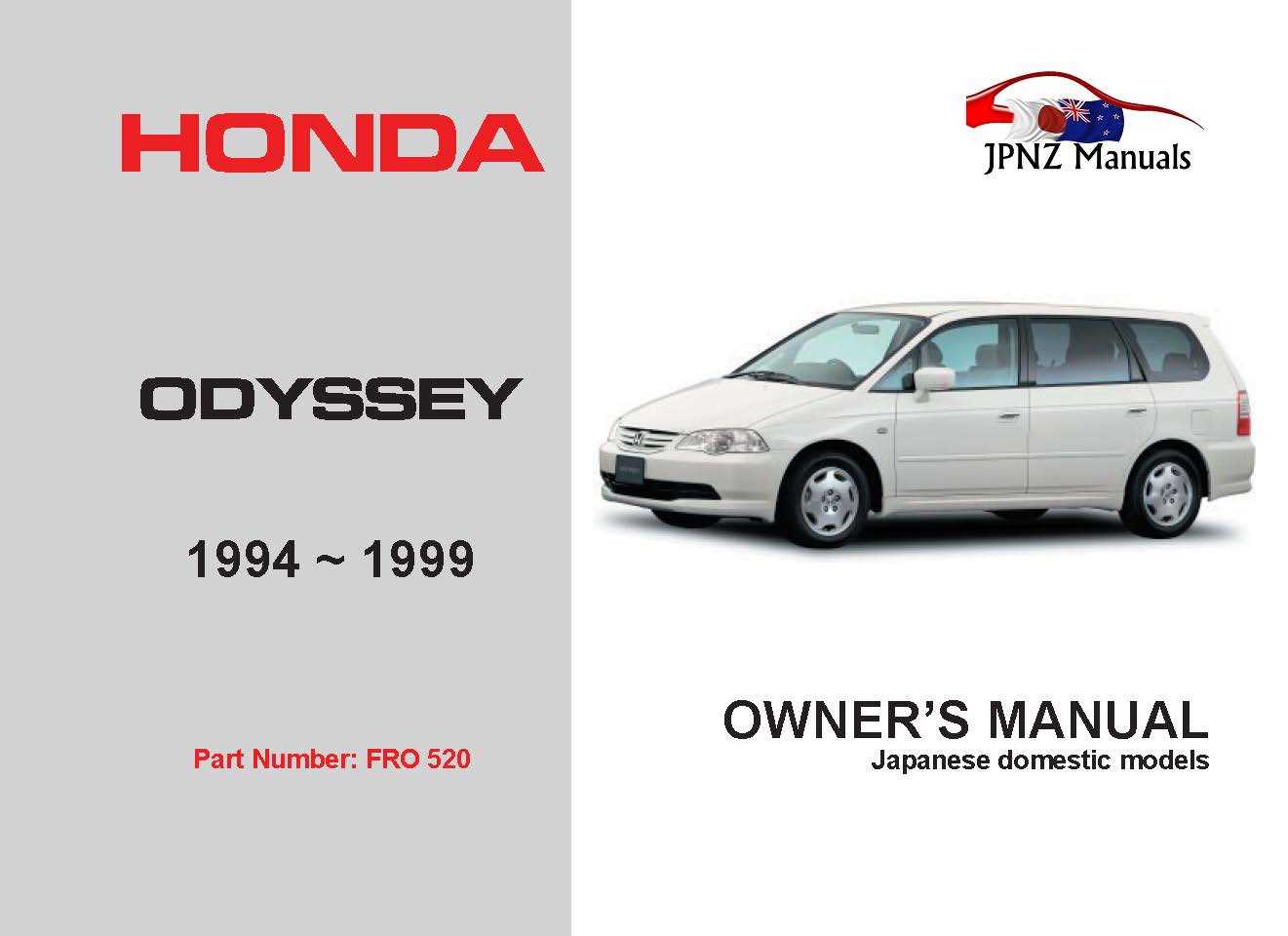 2000 honda odyssey owners manual