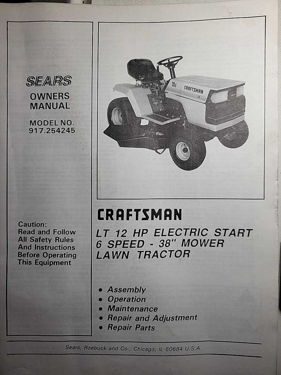 craftsman yts3000 owners manual