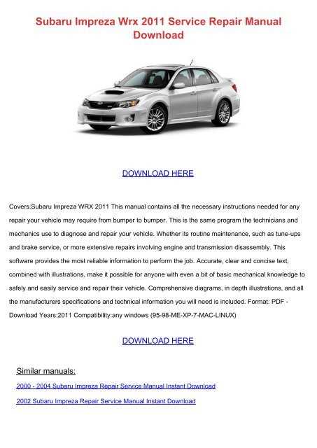 2002 subaru wrx owners manual