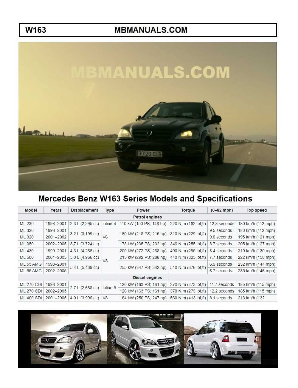 1998 mercedes ml320 owners manual