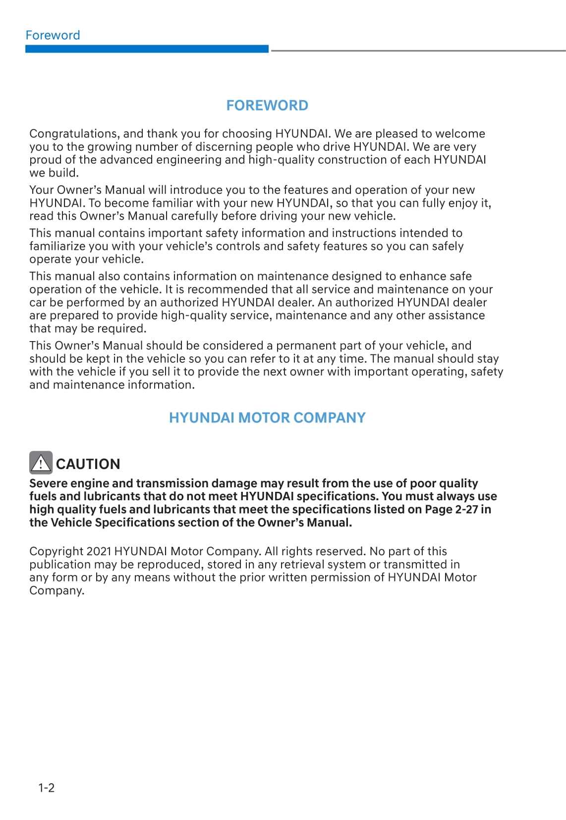 a vehicle owner manual contains information about