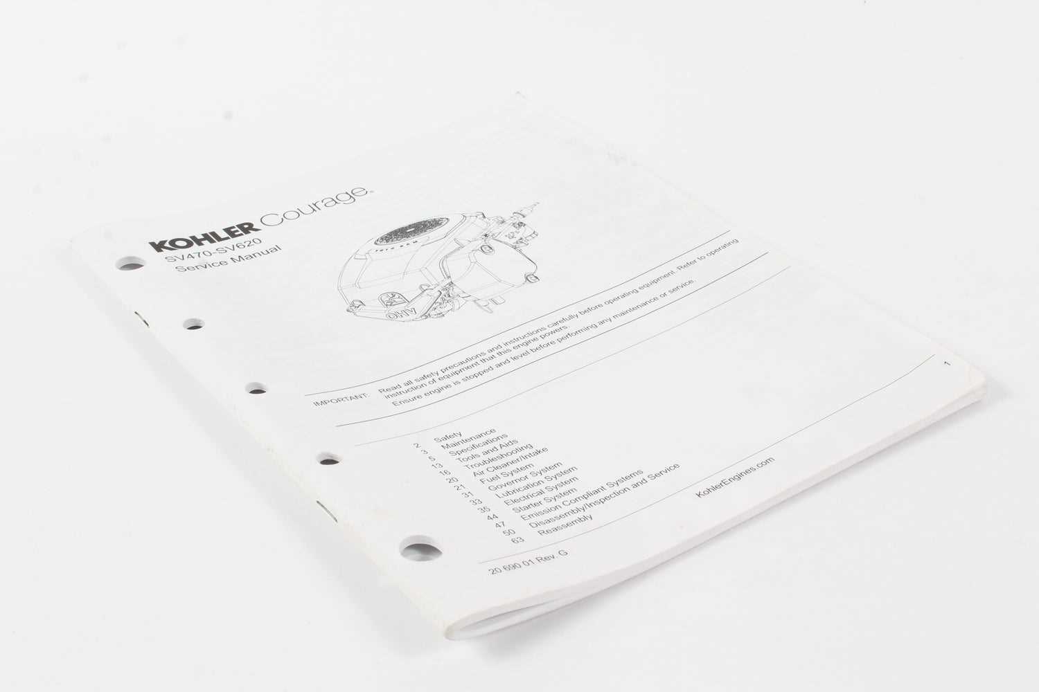 kohler courage 20 owners manual