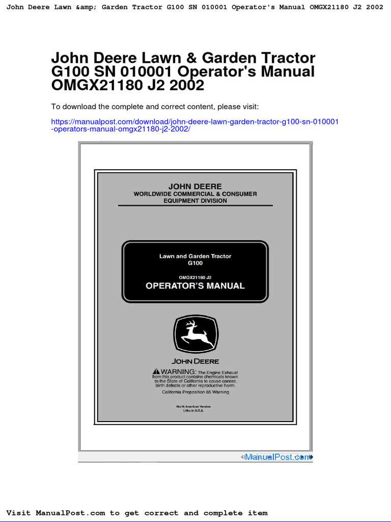 john deere e110 owners manual