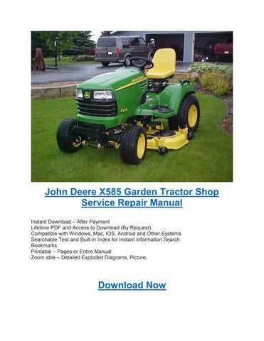 john deere x585 owners manual