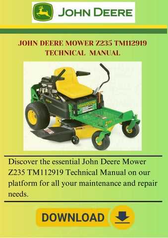 john deere z335e owners manual