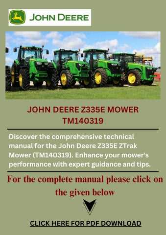 john deere z335e owners manual