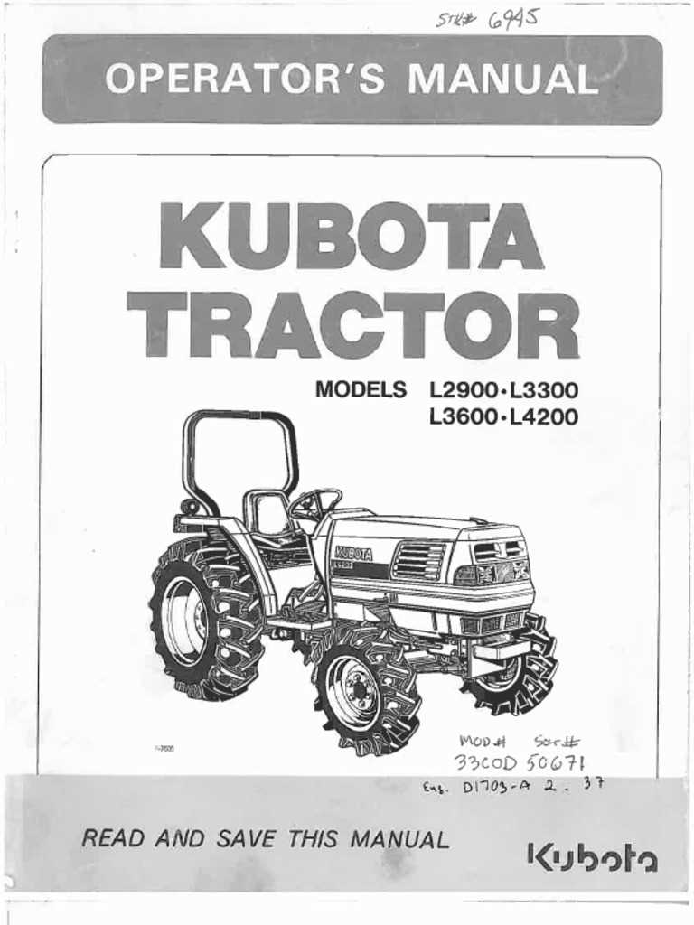 kubota l3400 owners manual