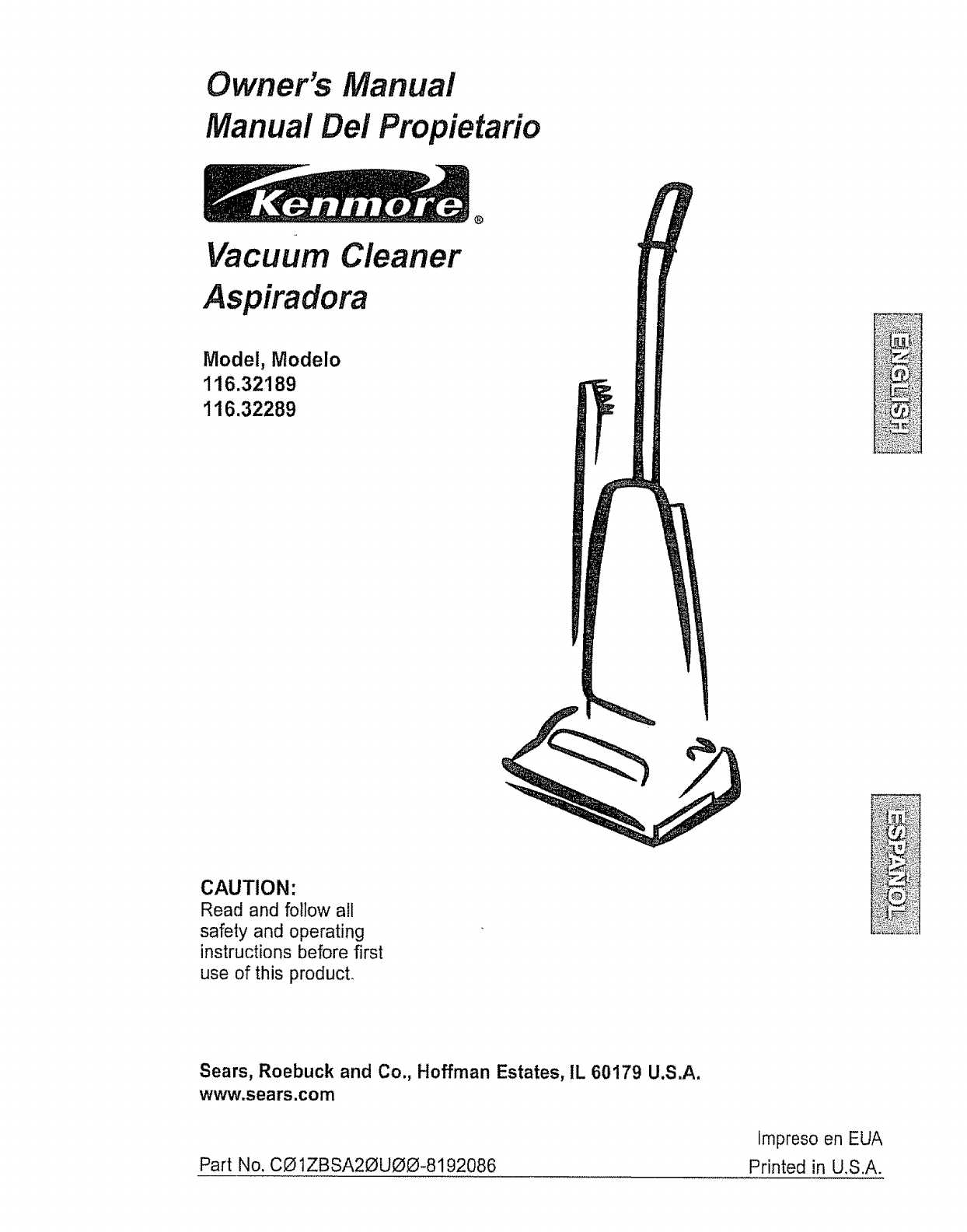 kenmore model 116 owners manual