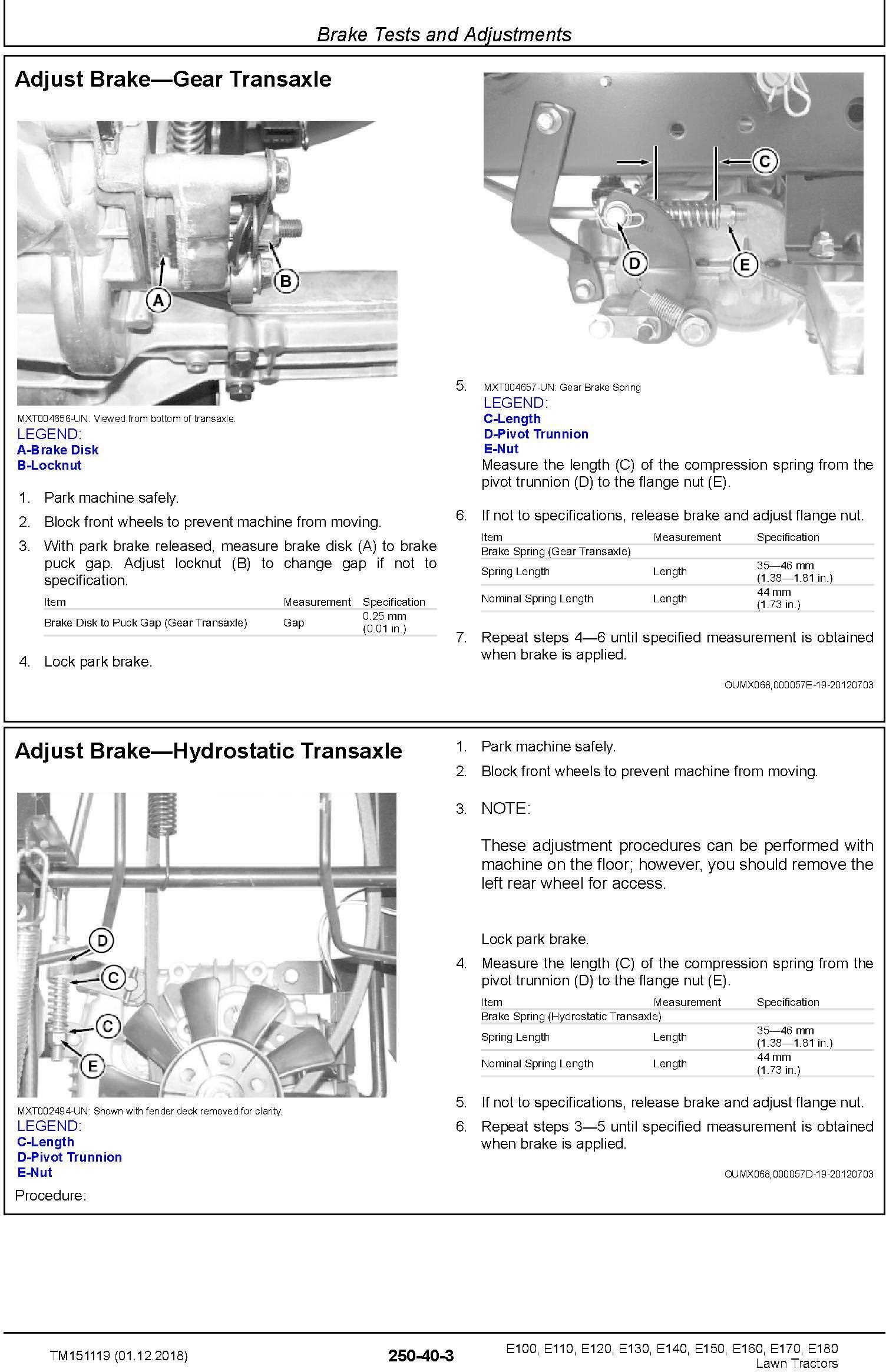 john deere e170 owners manual