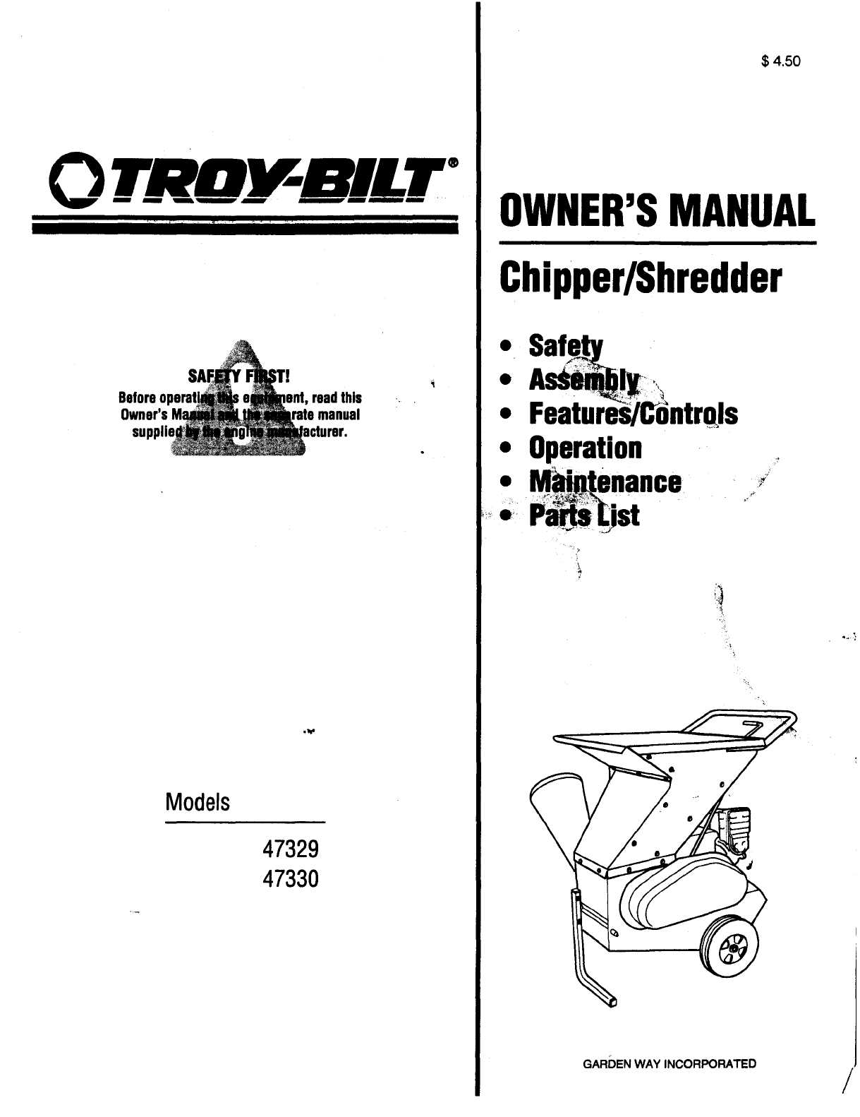 troy bilt owners manual