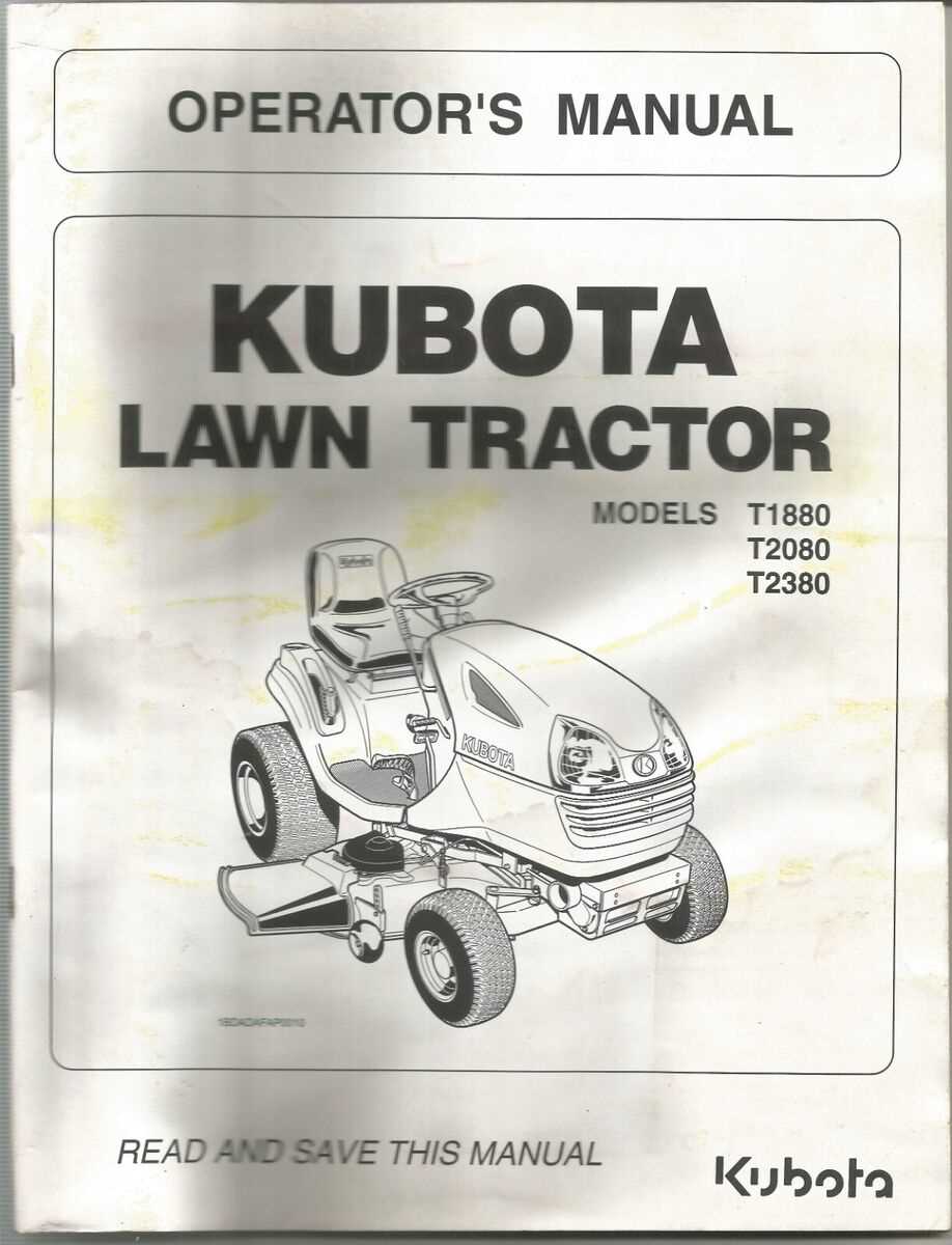 kubota t2080 owners manual