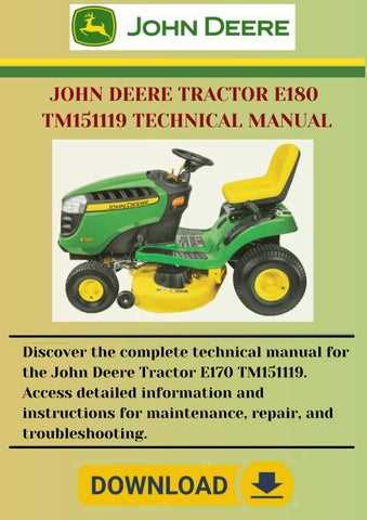john deere e170 owners manual