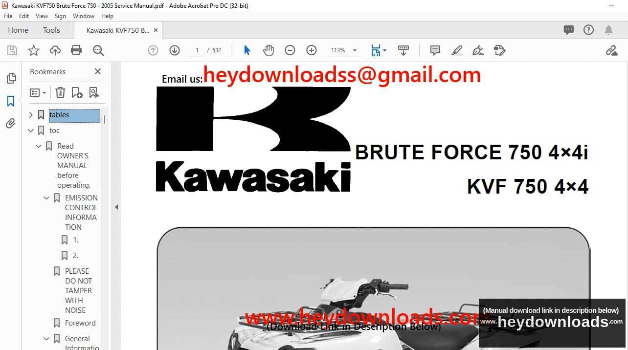 2005 kawasaki brute force 750 owners manual