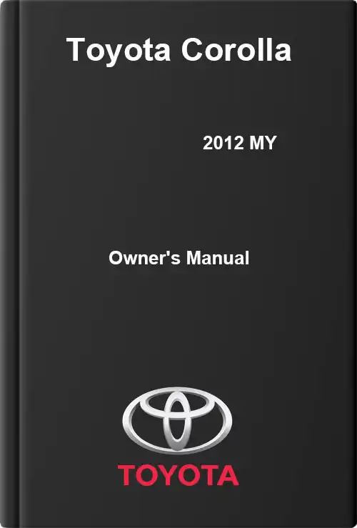 2012 toyota corolla owners manual