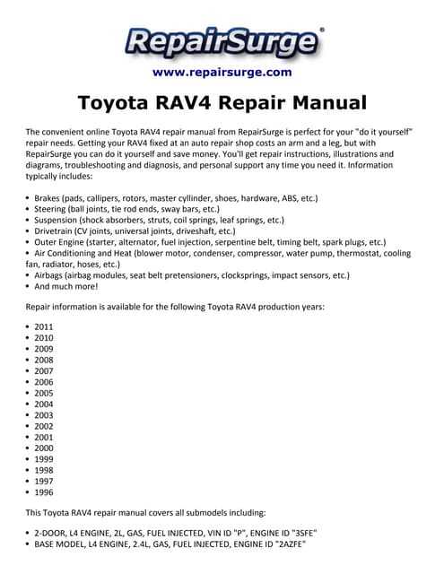 1999 toyota avalon owners manual