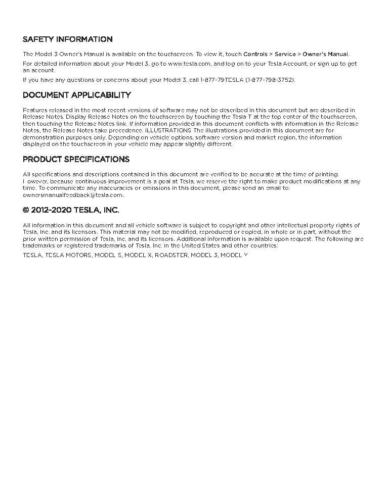 tesla 3 owners manual