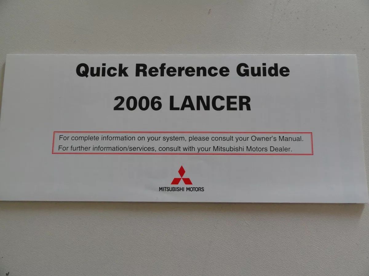 mitsubishi lancer 2006 owners manual