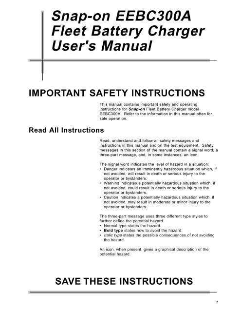 snap on owners manuals