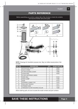 intex pool pump owners manual