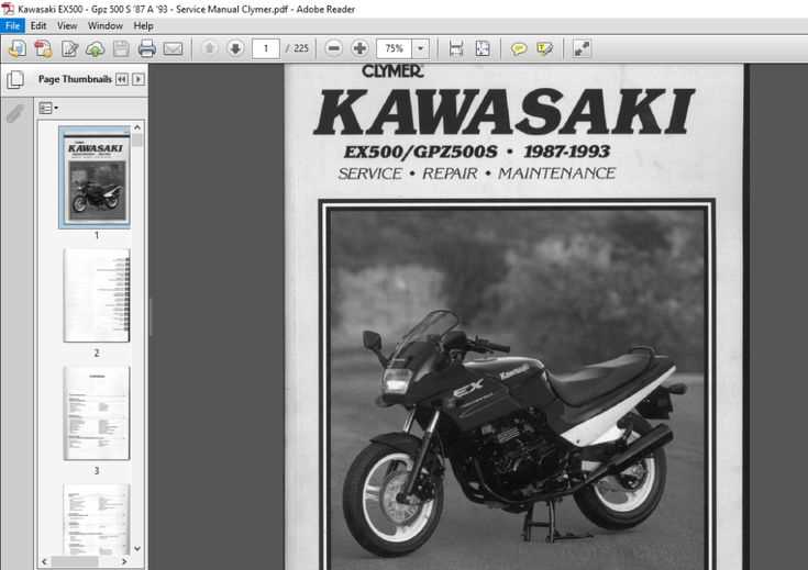 kawasaki ex500 owners manual