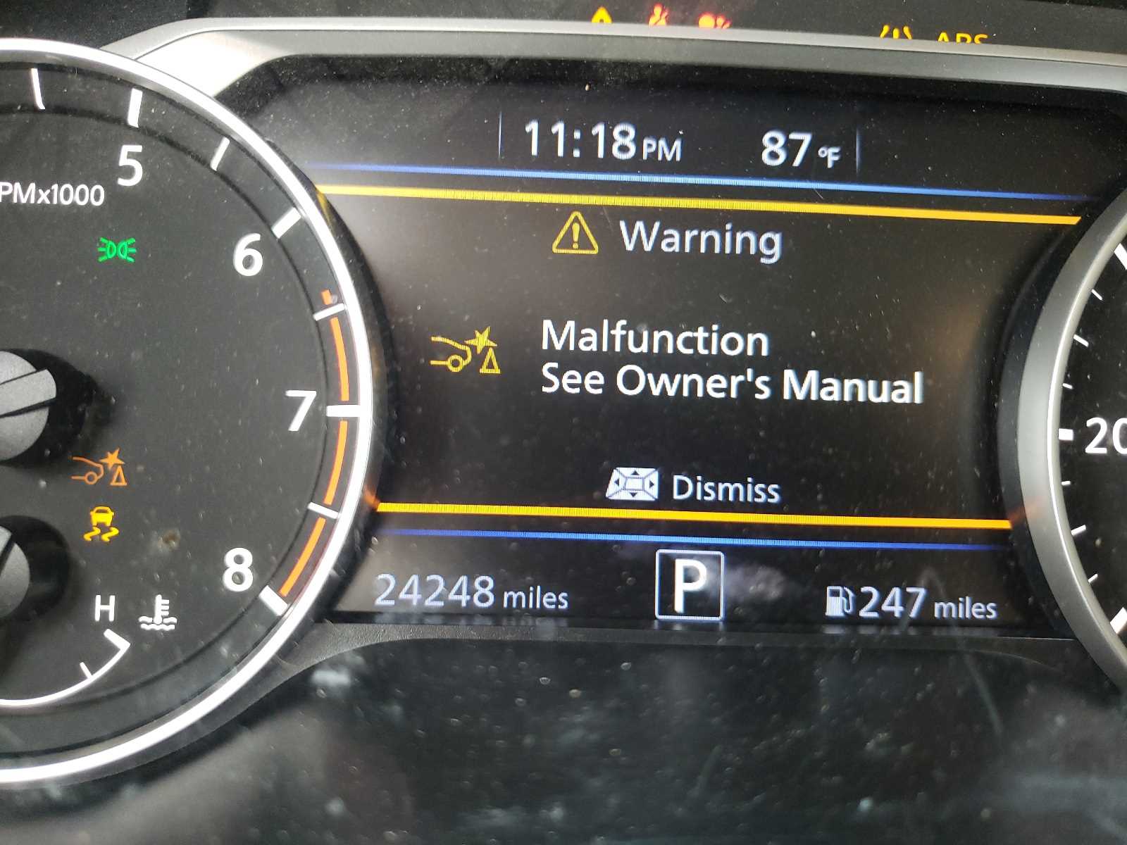 malfunction see owners manual nissan altima