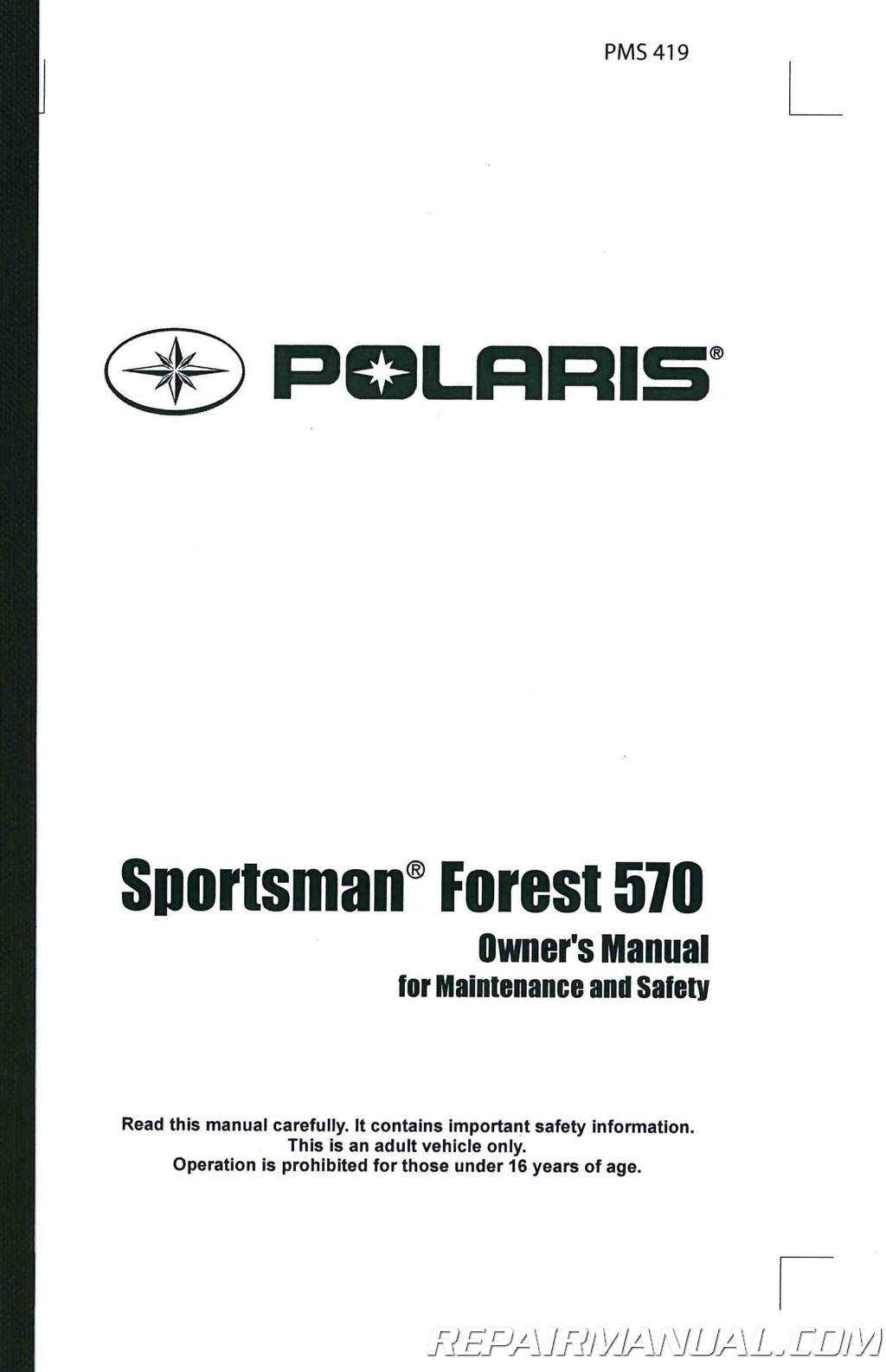 polaris 570 owners manual