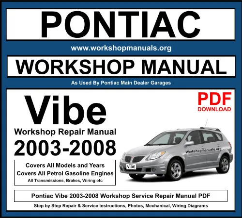 pontiac vibe owners manual