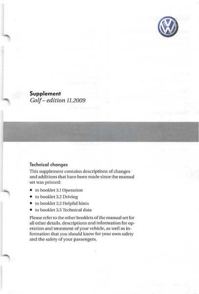 2010 vw golf owners manual
