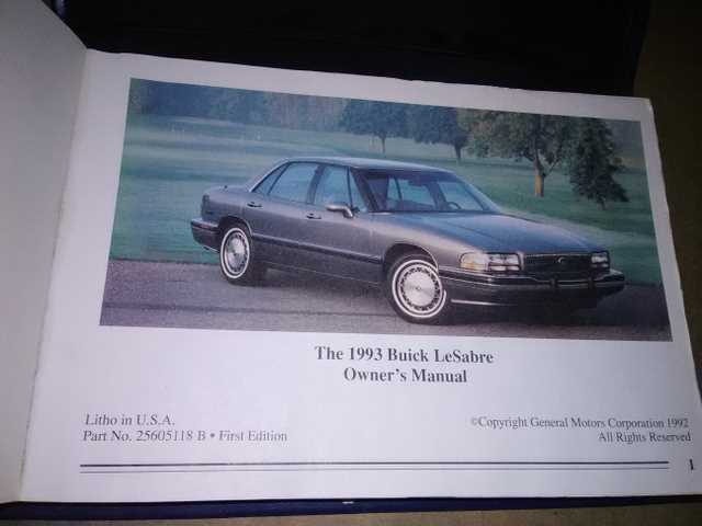buick lesabre owners manual