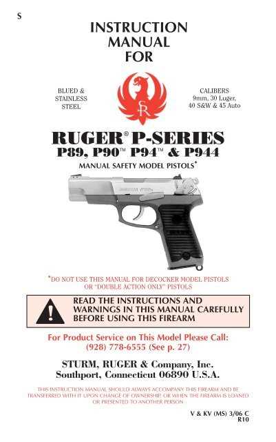 ruger p90 owners manual