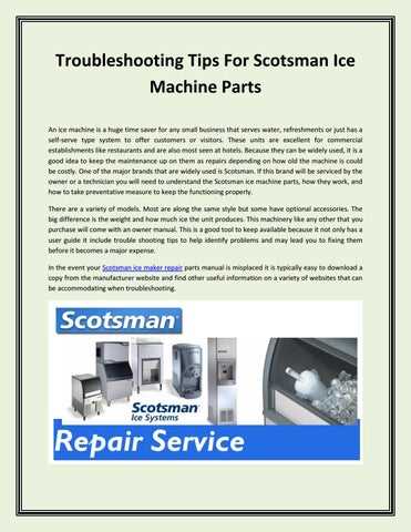 scotsman ice machine owners manual