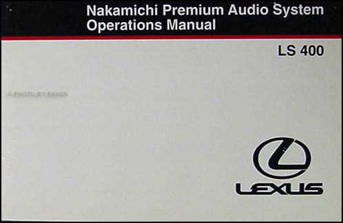 1998 lexus ls400 owners manual