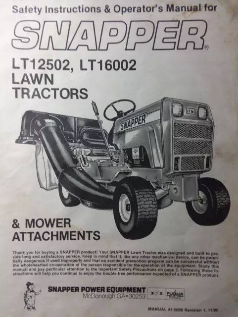 snapper lawn mower owners manual