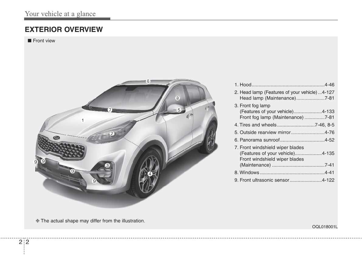 kia sportage owners manual