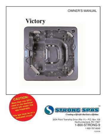 strong spa owners manual