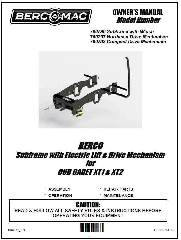 owners manual for cub cadet xt1