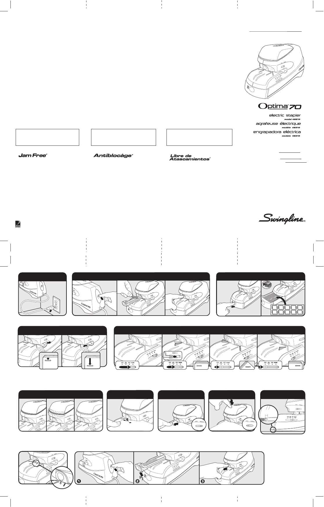 swingline optima 70 electric stapler owners manual