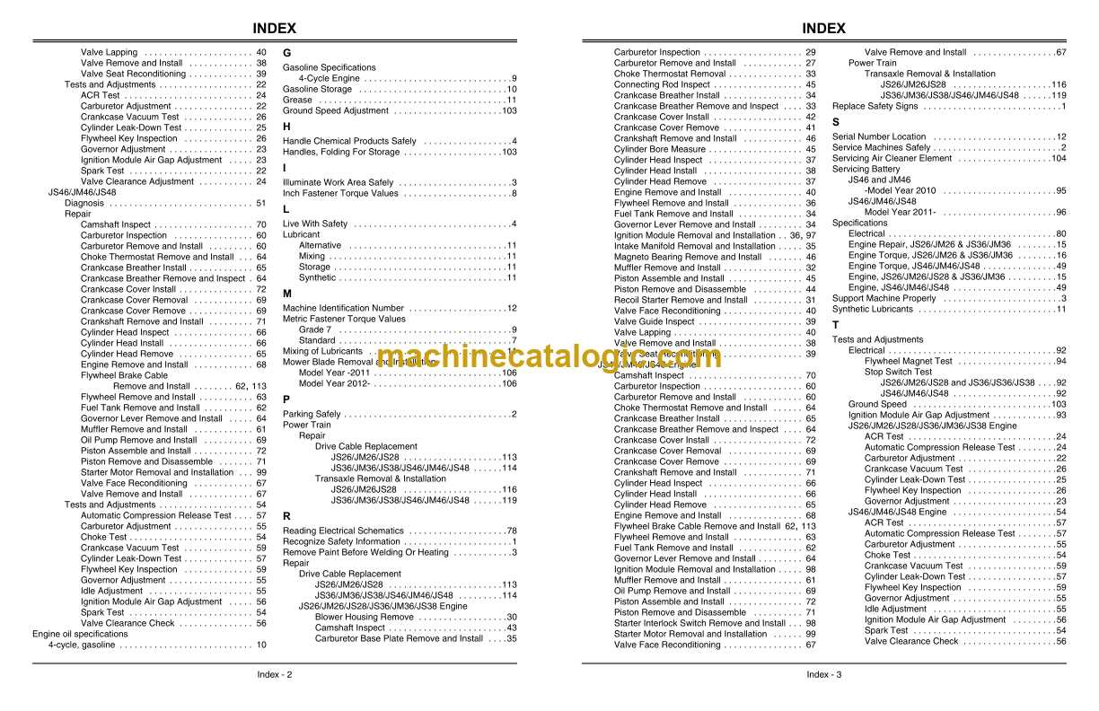 john deere js46 owners manual