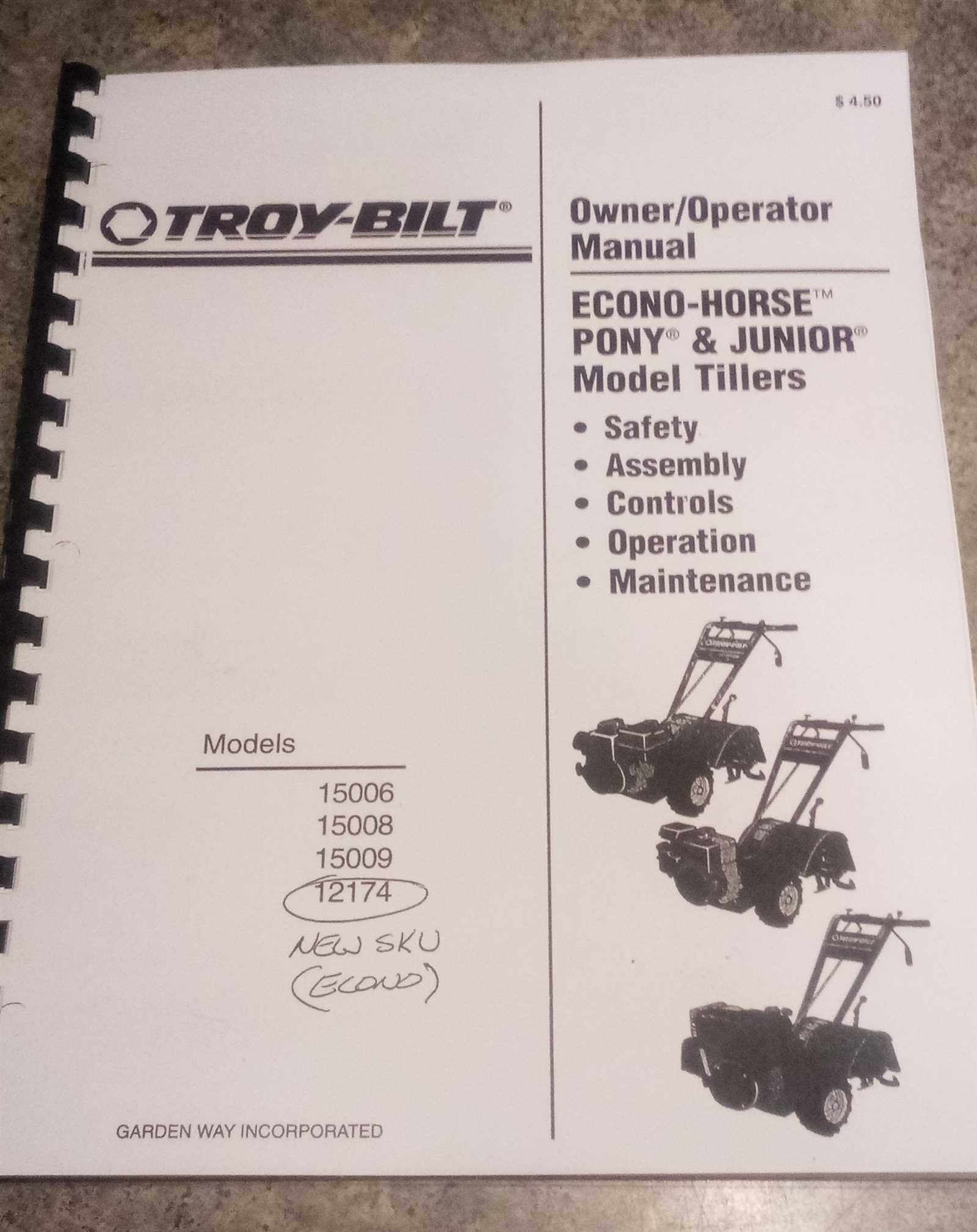 troy bilt rototiller owners manual