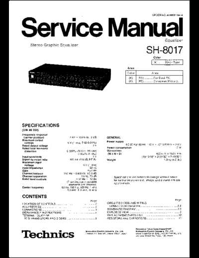 technics sh 8017 owners manual