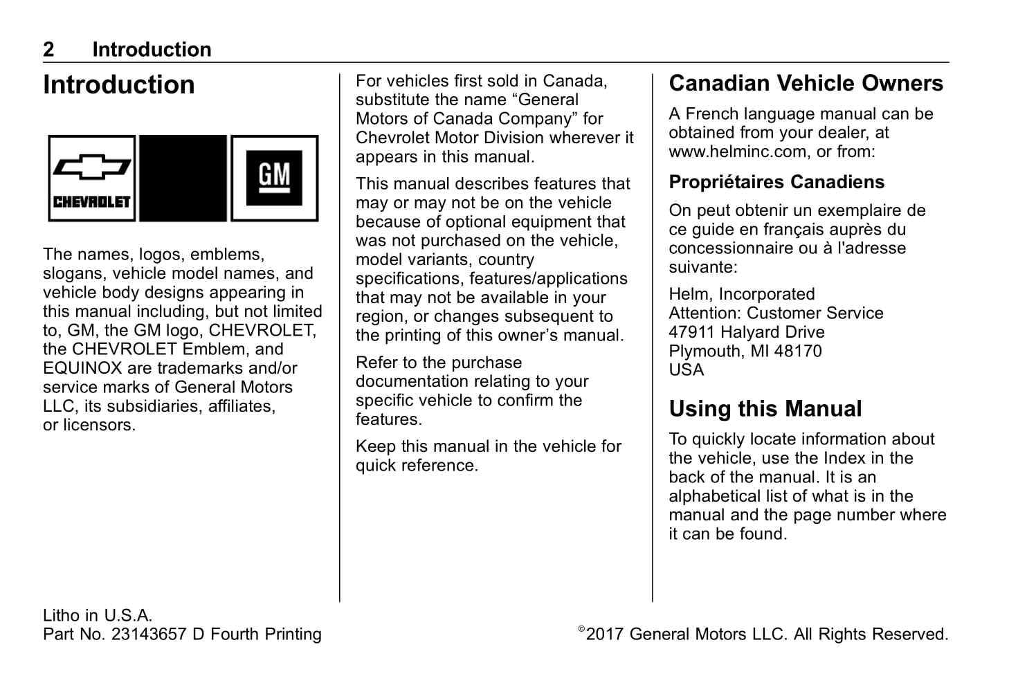 2018 chevy equinox premier owners manual