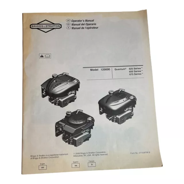 briggs and stratton 675 series 190cc owners manual